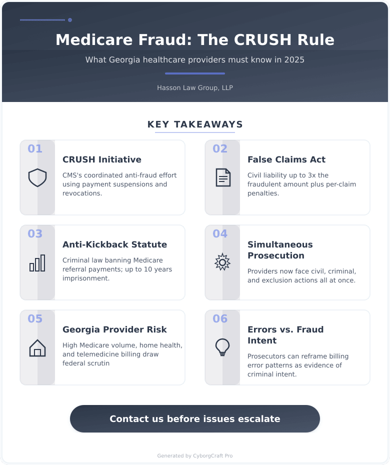 Read more about the article The DOJ’s New “CRUSH Rule” Could Change How Medicare Fraud Is Prosecuted in Georgia – Here’s What It Means for Healthcare Providers